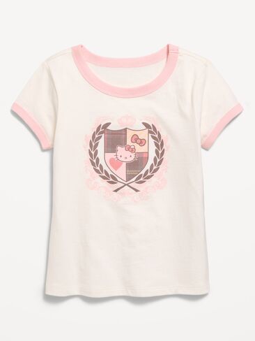 Old Navy Hello Kitty® Ringer Graphic T-Shirt for Girls - Sea Salt in Kuwait
