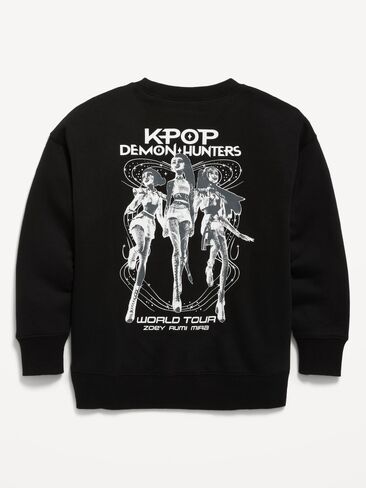 Old Navy KPop Demon Hunters™ Oversized Graphic Tunic Sweatshirt for Girls - Black Jack in Kuwait