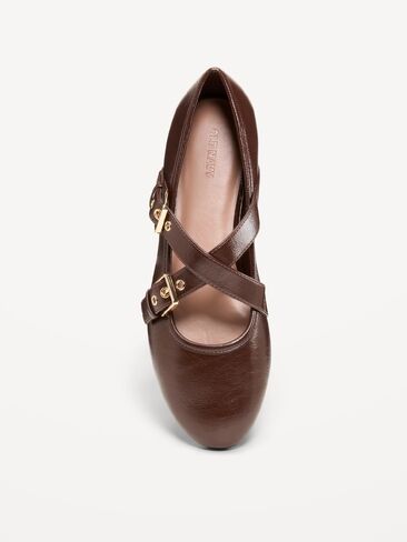 Old Navy Buckle-Strap Mary Jane Ballet Flats for Women - Coco de mer in Kuwait