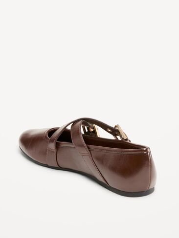 Old Navy Buckle-Strap Mary Jane Ballet Flats for Women - Coco de mer in Kuwait
