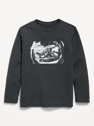 Old Navy Long-Sleeve Graphic T-Shirt for Boys - Stainless Steel in Kuwait
