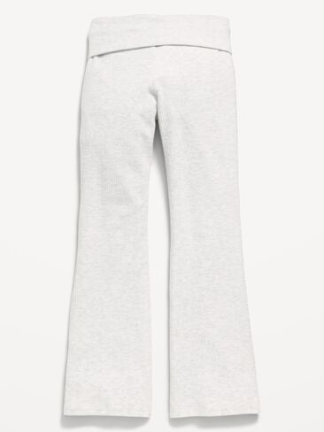 Old Navy CozePlush Foldover Pants for Girls - Light Heather Gray in Kuwait