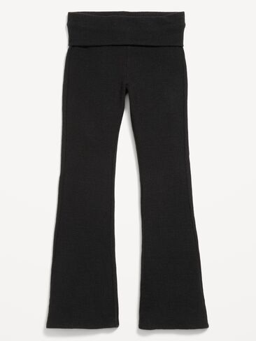 Old Navy CozePlush Foldover Pants for Girls - Black Jack in Kuwait