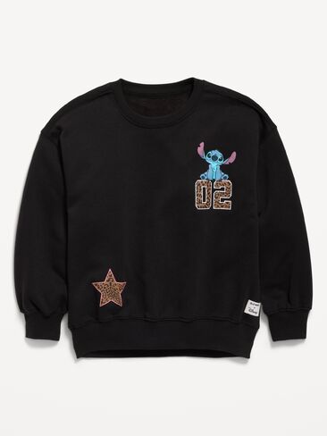 Old Navy Disney© Stitch Oversized Sweatshirt for Girls - Black Jack in Kuwait