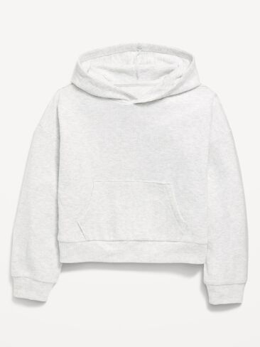 Old Navy CozePlush Pullover Hoodie for Girls - Light Heather Gray in Kuwait