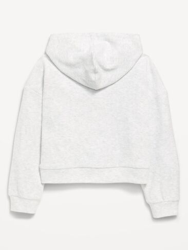 Old Navy CozePlush Pullover Hoodie for Girls - Light Heather Gray in Kuwait