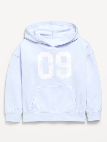Old Navy Oversized Graphic Pullover Hoodie for Girls - Contrail in Kuwait
