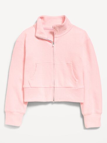 Old Navy CozePlush 2-Way-Zip Jacket for Girls - Pink Sky in Kuwait