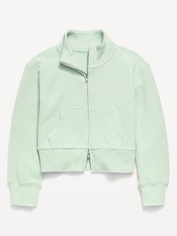 Old Navy CozePlush 2-Way-Zip Jacket for Girls - Soft Aloe in Kuwait