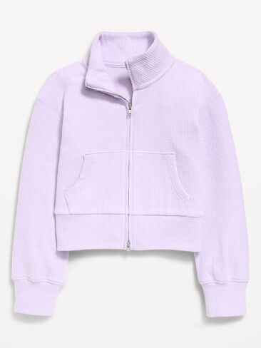 Old Navy CozePlush 2-Way-Zip Jacket for Girls - Dusky Lavender in Kuwait