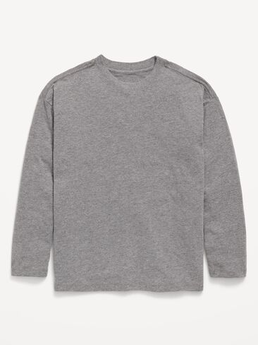 Old Navy Oversized Long-Sleeve T-Shirt for Boys - Gray in Kuwait