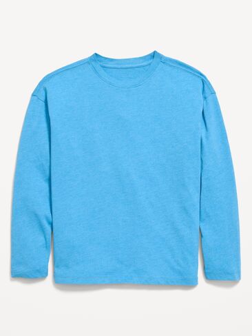 Old Navy Oversized Long-Sleeve T-Shirt for Boys - Azure Sky in Kuwait