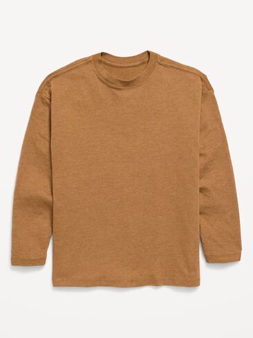 Old Navy Oversized Long-Sleeve T-Shirt for Boys - Caramel Brown in Kuwait