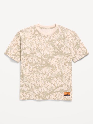 Old Navy Oversized Short-Sleeve Pocket T-Shirt for Boys - Khaki Camouflage in Kuwait