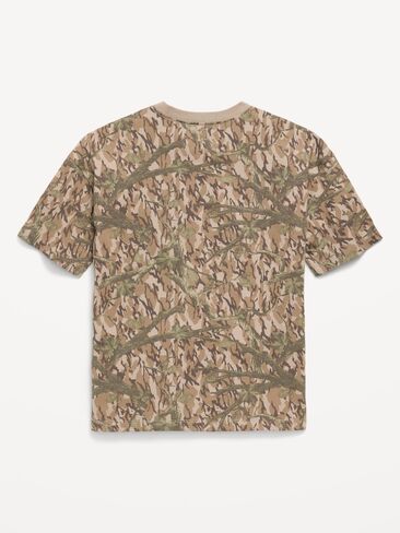 Old Navy Oversized Short-Sleeve Pocket T-Shirt for Boys - Green Camo in Kuwait