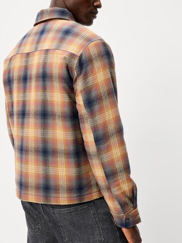 Old Navy Cropped Insulated Flannel Shacket - Brown Plaid in Kuwait