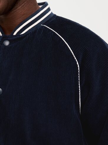 Old Navy Varsity Corduroy Bomber Jacket - Navy Blue in Kuwait
