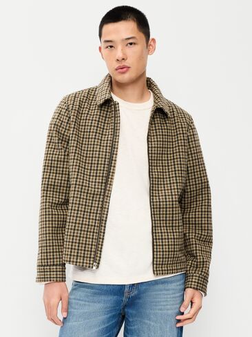 Old Navy Relaxed Harrington Jacket - Brown Plaid in Kuwait
