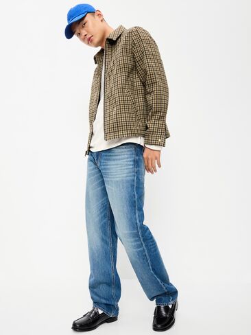 Old Navy Relaxed Harrington Jacket - Brown Plaid in Kuwait