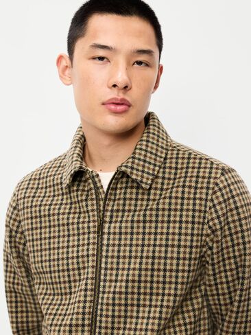 Old Navy Relaxed Harrington Jacket - Brown Plaid in Kuwait