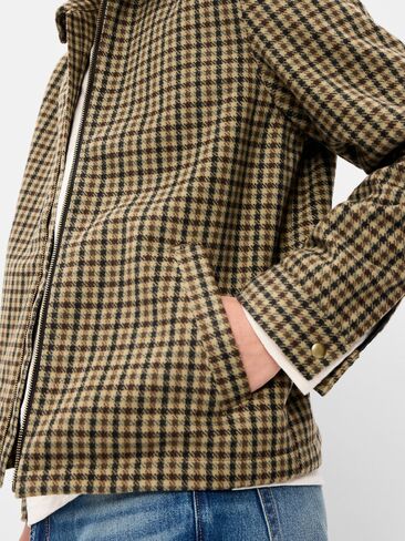 Old Navy Relaxed Harrington Jacket - Brown Plaid in Kuwait