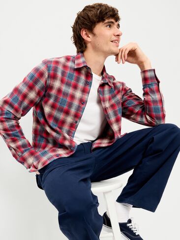 Old Navy Relaxed Long-Sleeve Plaid Flannel Pocket Shirt - Tomales Bay in Kuwait