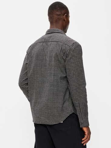 Old Navy Relaxed Long-Sleeve Plaid Flannel Pocket Shirt - Black Check in Kuwait