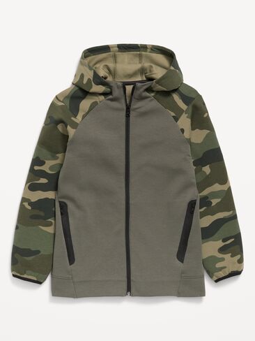 Old Navy Dynamic Fleece Full-Zip Hoodie for Boys - Green Camo in Kuwait