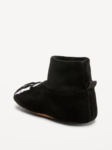 Old Navy Velour Skeleton Slippers for Baby - Black Skeleton in Kuwait