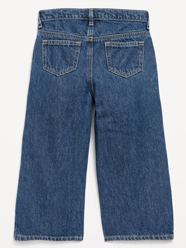 Old Navy Super Baggy Wide-Leg Jeans for Toddler Girls - Dark Wash in Kuwait