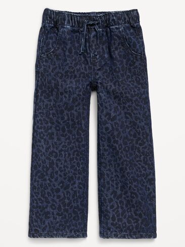 Old Navy High-Waisted Baggy Wide-Leg Pull-On Jeans for Toddler Girls - Animal Print in Kuwait