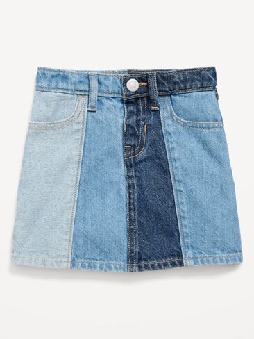 Old Navy High-Waisted Pleated Jean Skirt for Toddler Girls - Panel Washes in Kuwait