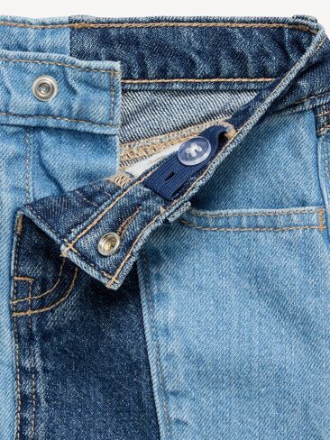 Old Navy High-Waisted Pleated Jean Skirt for Toddler Girls - Panel Washes in Kuwait