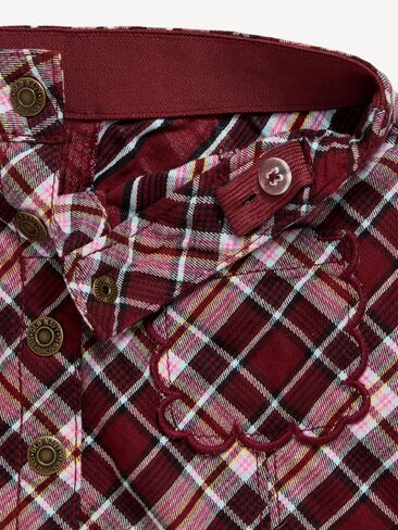 Old Navy Button-Front Plaid Twill Skirt for Toddler Girls - Burgundy Plaid in Kuwait