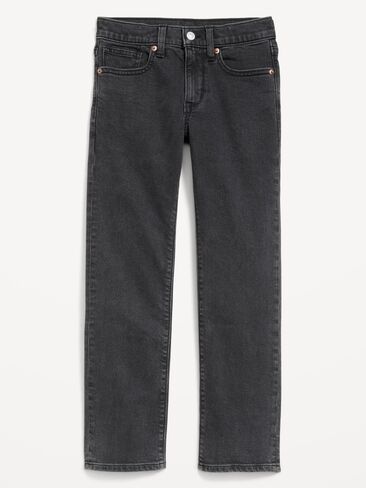 Old Navy Straight-Leg Built-In Flex Jeans for Boys - Washed Black in Kuwait