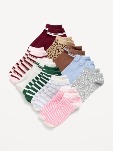 Old Navy Ankle Socks 10-Pack for Girls - Animal Print in Kuwait