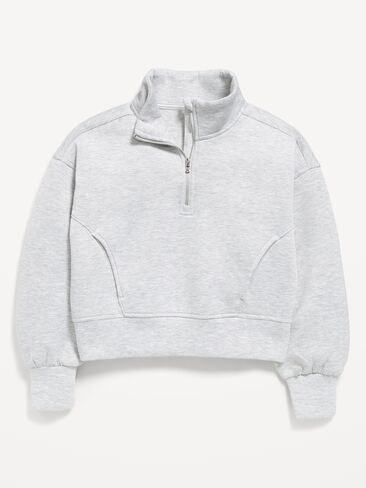 Old Navy Bounce Fleece Half-Zip Pullover Sweatshirt for Girls - Heather Gray in Kuwait