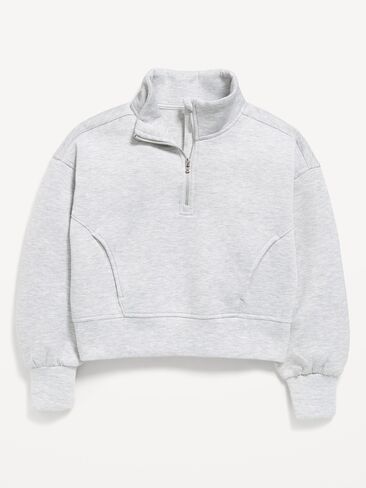 Old Navy Bounce Fleece Half-Zip Pullover Sweatshirt for Girls - Heather Gray in Kuwait