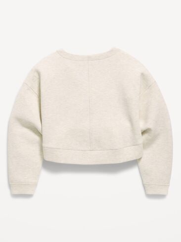 Old Navy Bounce Fleece Twist-Front Sweatshirt for Girls - Oatmeal in Kuwait