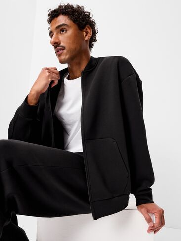 Old Navy Bounce Fleece Oversized Bomber Jacket - Black Jack in Kuwait