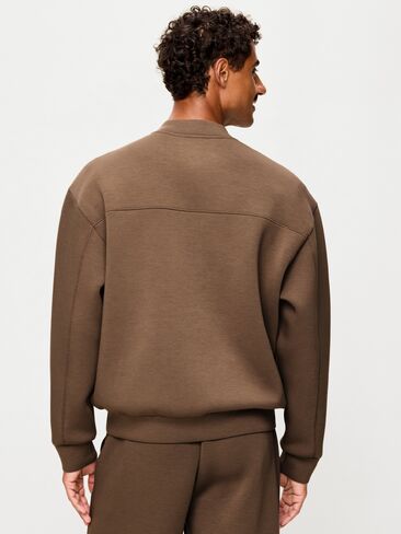 Old Navy Bounce Fleece Oversized Bomber Jacket - Saddle Brown in Kuwait