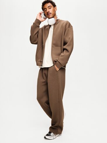 Old Navy Bounce Fleece Oversized Bomber Jacket - Saddle Brown in Kuwait