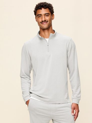 Old Navy Recharge Knit Quarter-Zip Pullover - Light Gray Heather in Kuwait