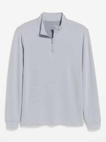 Old Navy Recharge Knit Quarter-Zip Pullover - Light Gray Heather in Kuwait