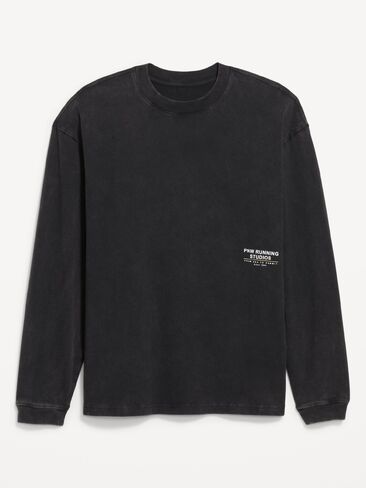 Old Navy Lived-In Pro Long-Sleeve Graphic T-Shirt - Black Jack in Kuwait