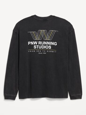 Old Navy Lived-In Pro Long-Sleeve Graphic T-Shirt - Black Jack in Kuwait