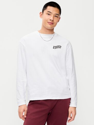 Old Navy Lived-In Pro Long-Sleeve Graphic T-Shirt - White Lilies in Kuwait