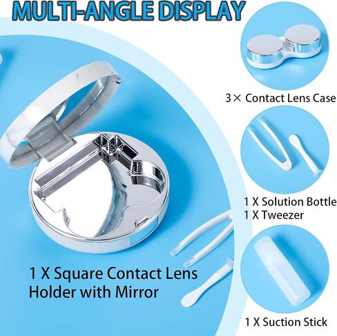 1 PACK Contact Lens Case Kit, Attached 2Pcs contact lens cases can be replaced, Daily Outdoor Use (Rose Gold) in Saudi Arabia
