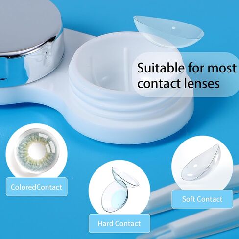 1 PACK Contact Lens Case Kit, Attached 2Pcs contact lens cases can be replaced, Daily Outdoor Use (Rose Gold) in Saudi Arabia