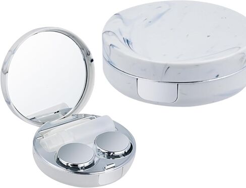 1 PACK Contact Lens Case Kit, Attached 2Pcs contact lens cases can be replaced, Daily Outdoor Use (Rose Gold) in Saudi Arabia